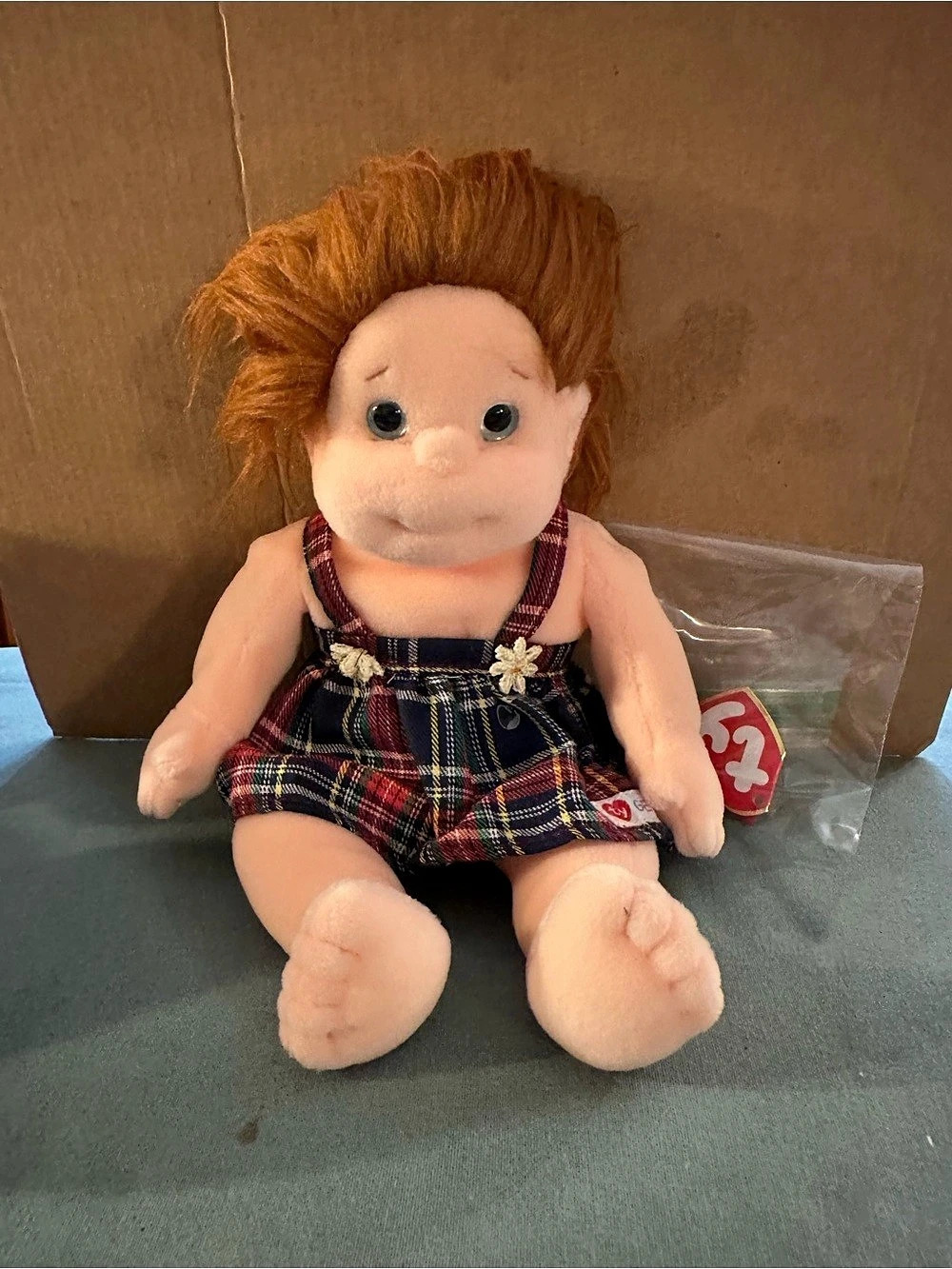 Ty Ginger Plaid Doll with Red Hair
